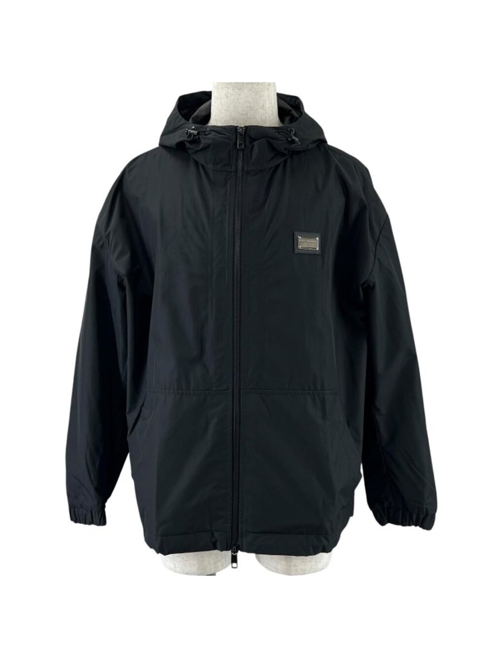 Dolce & Gabbana Logo Plate Mountain Hoodie Black
